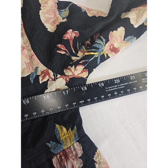 Zara Size S Boho Tunic Dress Slip On Length 3/4 Sleeves Polyester Ruffle Floral - Picture 4 of 7